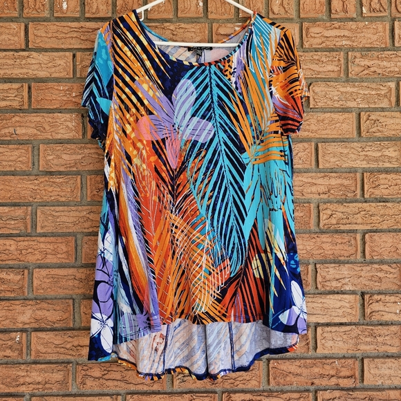 Cable & gauge high-low bright, colorful tropical print Size XL - Picture 3 of 9